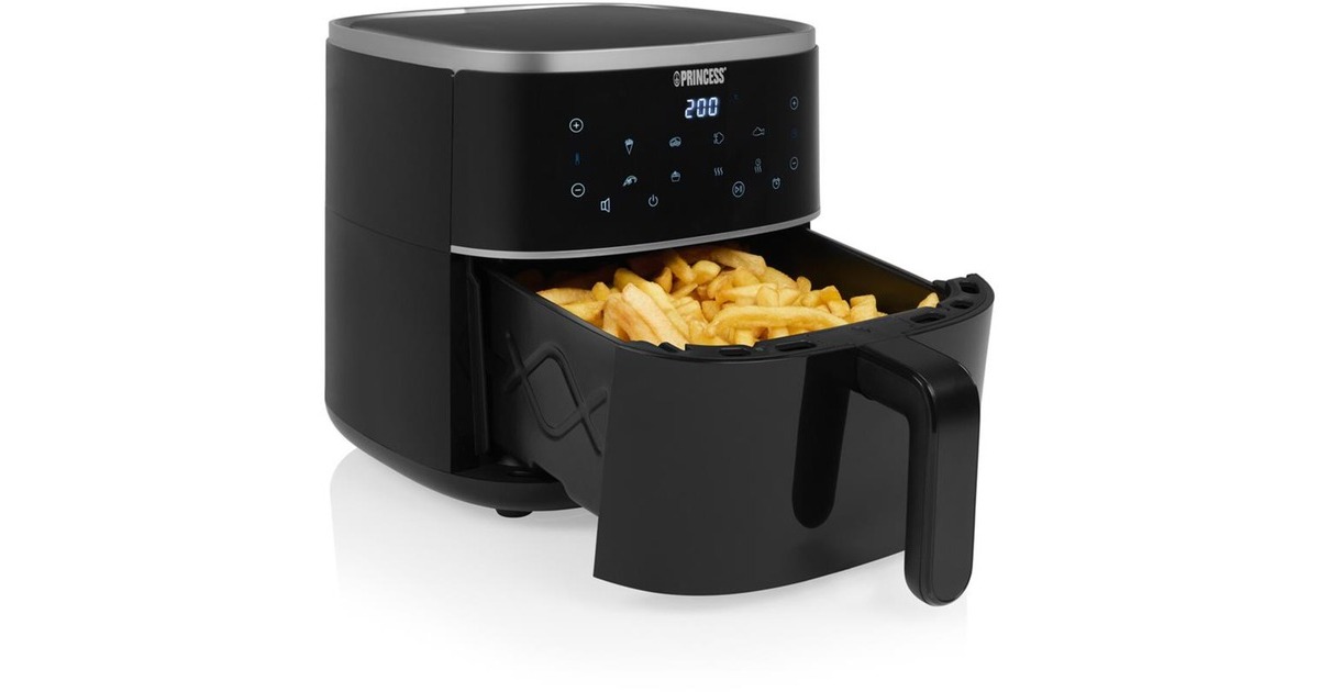 Princess 182238 Digitale Airfryer 4L heteluchtfriteuse Zwart, 4 liter hetelucht verstelbaar