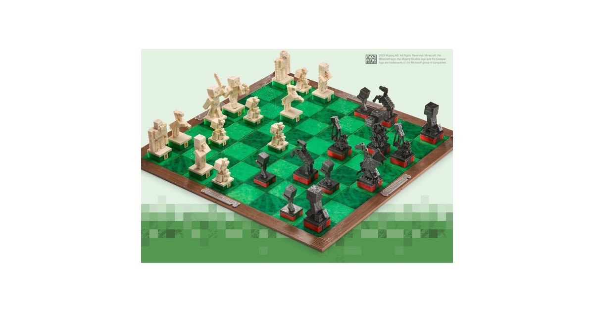 Noble Collection Minecraft Chess Set: Overworld Heroes Vs. Hostile Mobs Bordspel@@1924178 31