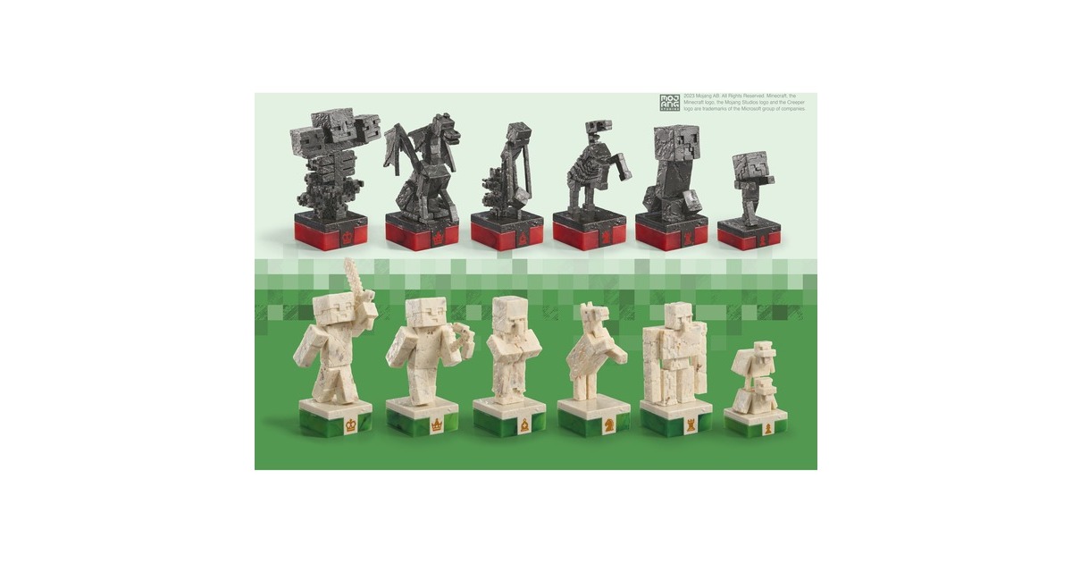 Noble Collection Minecraft Chess Set: Overworld Heroes vs. Hostile Mobs Bordspel 2 spelers, 60 minuten, Vanaf 8 jaar