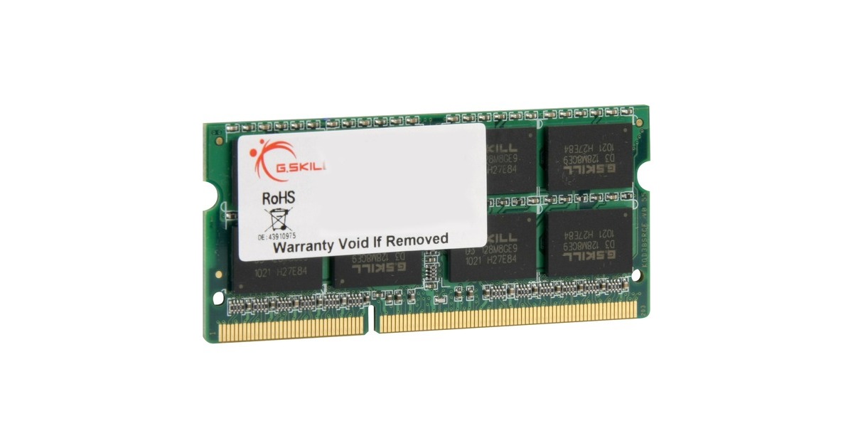 G Skill Dimm 8 Gb Ddr3 1333 Kit Arbeitsspeicher G.Skill 8 GB DDR3-1333 laptopgeheugen F3-10666CL9S-8GBSQ, Lite retail