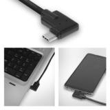 ACT Connectivity USB 3.2 USB-C (recht) naar USB-C (links/rechts haaks) kabel Zwart, 5 Gbit/s, 60W, 1 meter