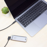 ACT Connectivity USB 3.2 USB-C (recht) naar USB-C (links/rechts haaks) kabel Zwart, 5 Gbit/s, 60W, 1 meter