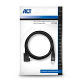ACT Connectivity USB 3.2 USB-C (recht) naar USB-C (links/rechts haaks) kabel Zwart, 5 Gbit/s, 60W, 1 meter