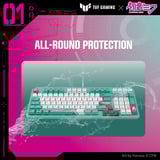 ASUS TUF Gaming K3 Gen II Hatsune Miku Edition, gaming toetsenbord Turquoise/wit, US lay-out, opto mechanisch, 96%, RGB