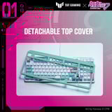 ASUS TUF Gaming K3 Gen II Hatsune Miku Edition, gaming toetsenbord Turquoise/wit, US lay-out, opto mechanisch, 96%, RGB