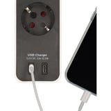 Brennenstuhl Ecolor 4-voudige stekkerdoos met 2 USB-laadaansluitingen stekkerdoos Wit/zwart, 2x USB-C