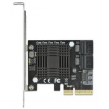DeLOCK 5-poorts SATA PCI Express x4 Low Profile interface kaart 