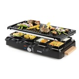 Domo Steengrill-grill-raclette DO9262G gourmetstel Zwart/houtkleur