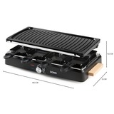 Domo Steengrill-grill-raclette DO9262G gourmetstel Zwart/houtkleur