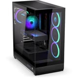 ENDORFY Fishtank 6000 Corona midi tower behuizing Zwart | 2x USB-A | 1x USB-C | RGB | Window