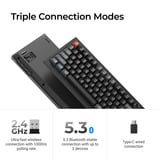 Keychron V6 Ultra 8K Wireless Custom Mechanical Keyboard Zwart, US lay-out (QWERTY), Keychron Silk POM Banana, 100%, RGB, Hot swap, 2.4 GHz | Bluetooth 5.3 | USB-C