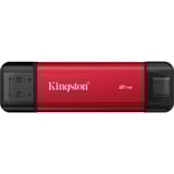 Kingston 2000GB 1.0/1.0 Dual Portable KIN externe SSD Rood/zwart, SPSD/1TB, USB-A 3.2 (10 Gbit/s), USB-C 3.2 (10 Gbit/s)