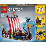 LEGO Creator 3-in-1 - Vikingschip en de Midgaardslang Constructiespeelgoed 31132