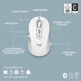 Logitech MK950 Signature Slim Wireless Keyboard en Muis Combo, desktopset Wit, US-International, 400 - 4000 DPI