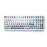 MCHOSE G98 Pro Blue Flame Orange Wireless Tri-Mode Custom Mechanical, gaming toetsenbord Wit/blauw, US lay-out, TTC Flame Orange, 98%, RGB, Hot swap, Double-Shot PBT, draadloos / Bluetooth / USB-C