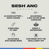 Skullcandy Sesh ANC Active True Wireless Earbuds with Noise Canceling  headset Zwart/oranje, Bluetooth v5.3