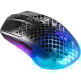 SteelSeries Aerox 3 Wireless Gen 2 Shadow gaming muis Zwart/transparant, 26.000 DPI | RGB | 2,4 GHz