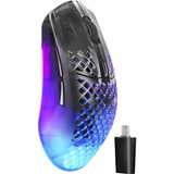 SteelSeries Aerox 3 Wireless Gen 2 gaming muis Zwart/transparant, 26.000 dpi, RGB, 2,4 GHz
