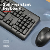 Trust Primo Draadloos Toetsenbord en Muis Set desktopset Zwart, US lay-out (QWERTY), 100%, Stille Toetsen 