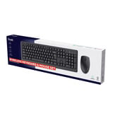 Trust Primo Draadloos Toetsenbord en Muis Set desktopset Zwart, US lay-out (QWERTY), 100%, Stille Toetsen 