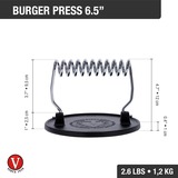 Victoria Burger press 16,5 cm, Seasoned pers Zwart/zilver, Color packaging