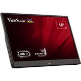 ViewSonic VA1655 lichtgewicht draagbare monitor 16"  Zwart, Mini-HDMI, USB-C