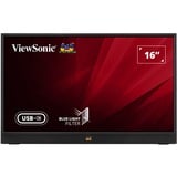 ViewSonic VA1655 lichtgewicht draagbare monitor 16"  Zwart, Mini-HDMI, USB-C