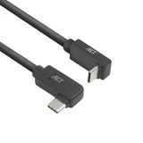 ACT Connectivity USB 3.2 USB-C (omhoog/omlaag haaks) naar USB-C (links/rechts haaks) kabel Zwart, 10 Gbit/s, 60W, 1 meter