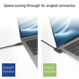 ACT Connectivity USB 3.2 USB-C (omhoog/omlaag haaks) naar USB-C (links/rechts haaks) kabel Zwart, 10 Gbit/s, 60W, 1 meter