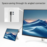 ACT Connectivity USB 3.2 USB-C (omhoog/omlaag haaks) naar USB-C (links/rechts haaks) kabel Zwart, 10 Gbit/s, 60W, 1 meter