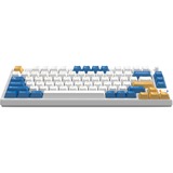 HelloGanss HS75T GC08, toetsenbord Wit/donkerblauw, US lay-out, Gateron Yellow, 75%, RGB leds, PBT Doubleshot keycaps, hot swap, 2,4 GHz / Bluetooth / USB-C