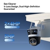Imou Cruiser Pano Z Quadruple-lens zoom camera bundel Wit, 2 stuks, 4MP+4MP+5MPx2, PoE