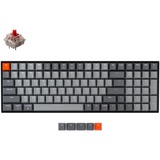 Keychron K4-A1, toetsenbord Grijs/grijs, US lay-out, Gateron G Pro Red, white leds, ABS keycaps, Bluetooth 5.1