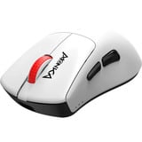 Monka Rapid G982W gaming muis Wit/rood, 800 - 12.000 DPI, 2.4 GHz / Bluetooth / USB