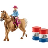 Schleich Farm World - Barrel racing met cowgirl speelfiguur 41417