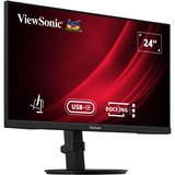 ViewSonic VG2409U-2 Ergonomische Docking Monitor 24" Zwart (mat), 1x DisplayPort, 1x HDMI, 1x USB-C, 2x USB-A, 1x RJ-45
