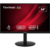 ViewSonic VG2409U-2 Ergonomische Docking Monitor 24" Zwart (mat), 1x DisplayPort, 1x HDMI, 1x USB-C, 2x USB-A, 1x RJ-45