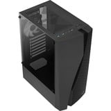 Aerocool Wave-G-BK-v3 midi tower behuizing Zwart | 3x USB-A | Window