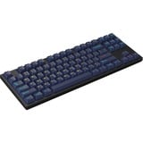 HelloGanss HS87T GC17 RGB mechanisch toetsenbord Zwart, US lay-out (QWERTY), Cherry MX Blue, 80% (TKL)	, RGB leds, PBT Doubleshot keycaps, hot swap, 2,4 GHz | Bluetooth | USB-C