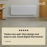 Mill Steel paneelverwarming IB1300DN, 1300 Watt convector Wit