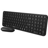 Qware Coldfield draadloze combo desktopset Zwart, EU lay-out (QWERTY), Membraan, 100%, 800 - 1600 DPI, 2,4 GHz USB | Bluetooth