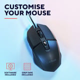 Trust GXT 121 Felox+ Verlichte gamingmuis Zwart, 800 - 10.000 DPI, RGB