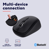 Trust Yvi+ Draadloze Muis Compact Zwart, 800-1600 Dpi, 2.4GHz, Bluetooth, Stille Knoppen 