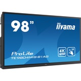 iiyama Prolite TE9804MIS-B1AG 98" 4K Ultra HD Public Display Zwart, 4K UHD, WLAN, VGA, HDMI, USB-C, Touch, Android