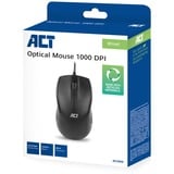 ACT Connectivity Bedrade full size optische muis Zwart, 1000 DPI