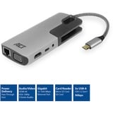 ACT Connectivity USB-C docking station aluminium, 4K, USB-C, HDMI, VGA, LAN 