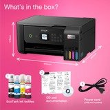 Epson EcoTank ET-2820 A4 multifunctionele Wi-Fi-printer met inkttank all-in-one inkjetprinter Zwart, inclusief tot 3 jaar inkt, Scannen, Kopiëren, Wi-Fi
