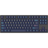 HelloGanss HS87T GC17, toetsenbord Zwart/donkerblauw, US lay-out, Cherry MX Silent Red, TKL, RGB leds, PBT Doubleshot keycaps, hot swap, 2,4 GHz / Bluetooth / USB-C