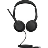 Jabra Evolve2 50, MS on-ear headset Zwart, Stereo, USB-A, gecertificeerd voor Microsoft Teams