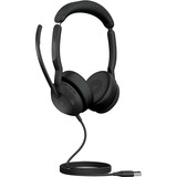 Jabra JBR Evolve2 50 USB-A MS Stereo on-ear headset Zwart